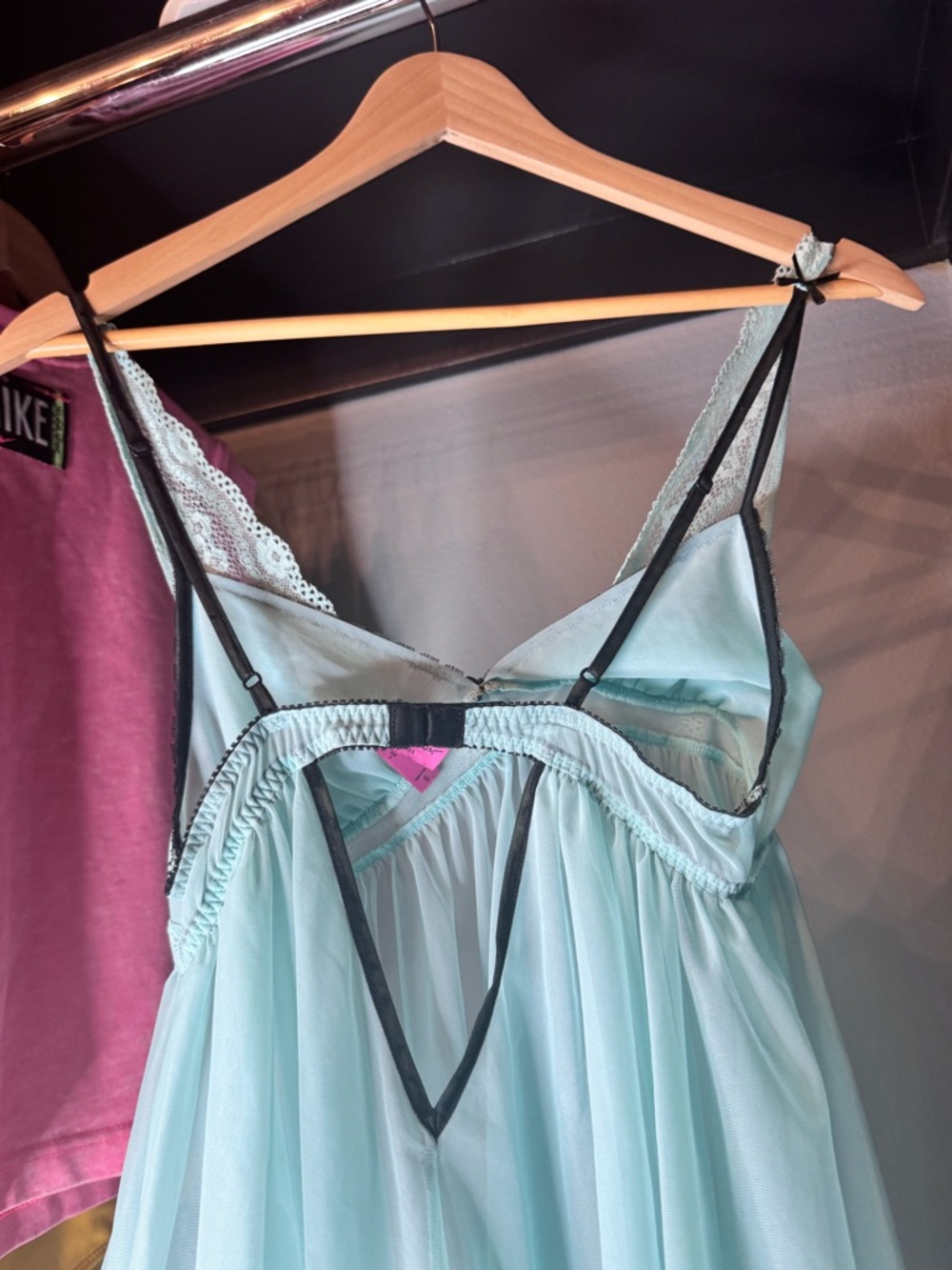 Light Blue Lace-Trim Babydoll Nightdress - Betsey Johnson 💖♥️ - Picture 3 of 6